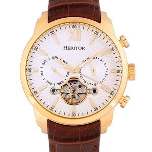 NWT Men's Automatic Skeleton Dial Leather Band